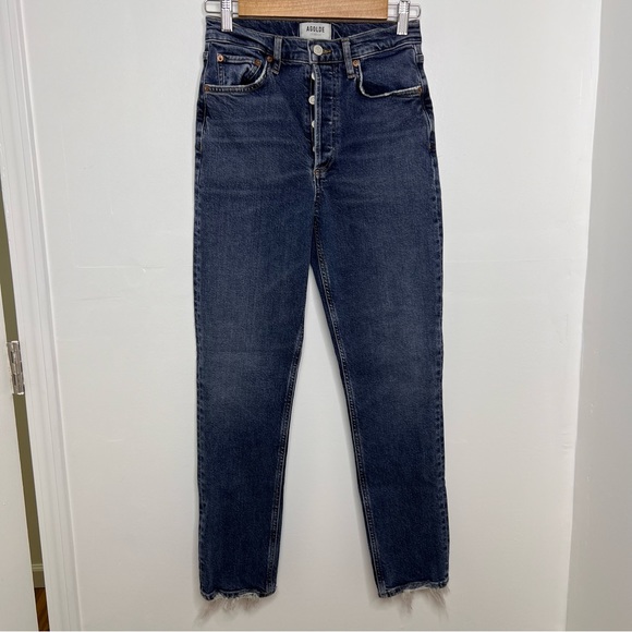 AGOLDE Riley Long High Rise Straight Jeans - Picture 3 of 9